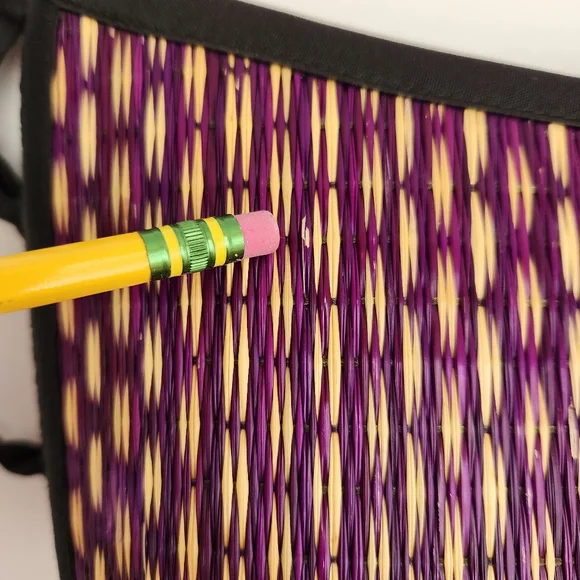 Baskets Of Cambodia Small Mini Handbag Rope Purple Tan Black Garden Girl Scandi - Picture 13 of 16